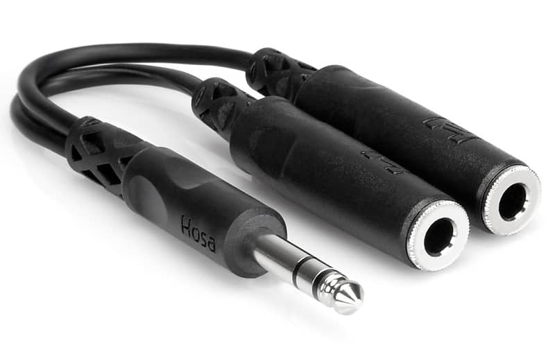 Hosa YPP-118 Y-Cable 1/4" in TRS to Dual 1/4" in TRSF image 1