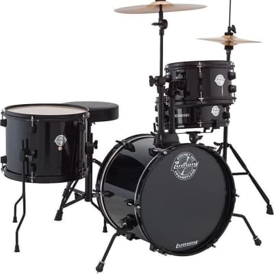 Ludwig Questlove Pocket Kit 4-piece Complete Drum Set - Black Sparkle image 1