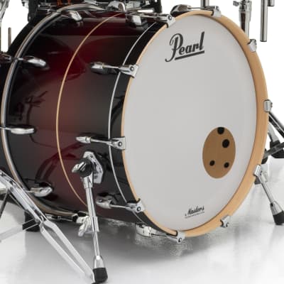 Pearl Masters Maple Complete Natural Banded Redburst 22x16" Bass Kick Drum Virgin/No Mount NEW Authorized Dealer imagen 1