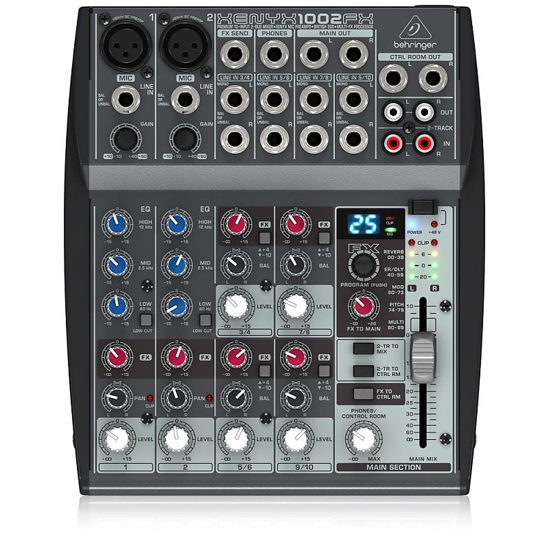 Behringer XENYX 1204USB Small Format Mixer with XENYX Mic Preamps, 12 Input  Channels, 10Hz to 200kHz Frequency Response