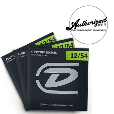 3 Pack | Dunlop DEN1254 Heavy Nickel Wound Electric Guitar Strings (12-54) image 1