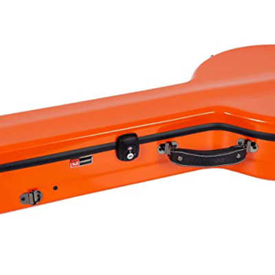 Crossrock Fiberglass Banjo Case-Fits Mastertone & Most 5-String Styles, with Interior Compartment, Backpack Straps, Hygrometer, TSA Lock-Orange image 4