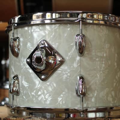 1970's Slingerland 'New Rock Outfit' in White Marine Pearl 14x22 16x16 9x13 8x12 image 9
