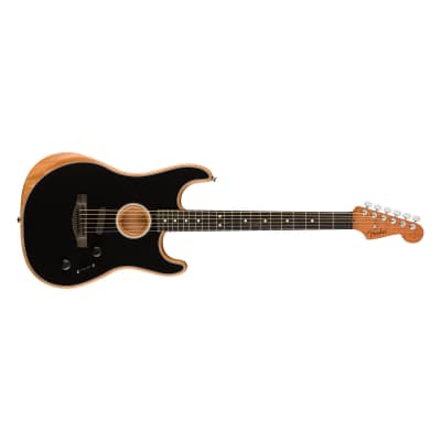 American Acoustasonic Stratocaster Black Fender image 5