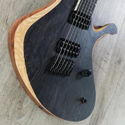 Skervesen Swan 6 FF Multi-Scale Electric Guitar, Bare Knuckle - Black Ash image 2