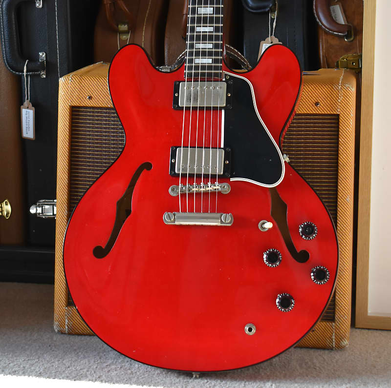2000 Gibson USA Limited Edition ES-335 BP Translucent Red, Black Binding, Ebony Board w/OHSC, RARE image 1