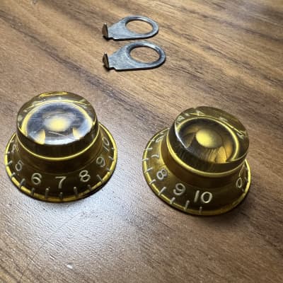 Gibson Two (2) 1950's Gold Top Hat Knob Knobs and Pointers 1958 - Gold image 11