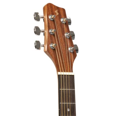 Stagg SA25-MAH-TRAVEL Dreadnought Sapele Top Okoume Neck 6-String Travel Acoustic Guitar image 4