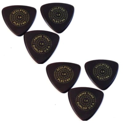 Dunlop Guitar Picks  6 Pack  Primetone Small Tri Hand Sculpted Smooth  1.4mm