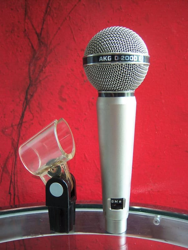 Vintage 1980's AKG D 2000E Cardioid Dynamic Microphone w