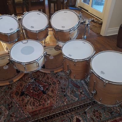 Summit Solid Curly Maple Double Bass Drums: (2)15x22,7x10,8x12,9x13,14x14FT,16x16FT w/6.5x14 Snare image 9
