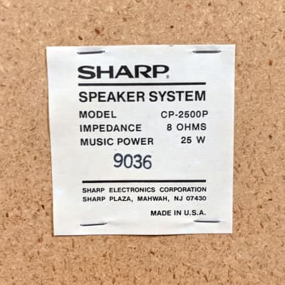 Vintage Pair of Sharp CP-2700P Floor Speakers - 25 Watts - Woodgrain image 8