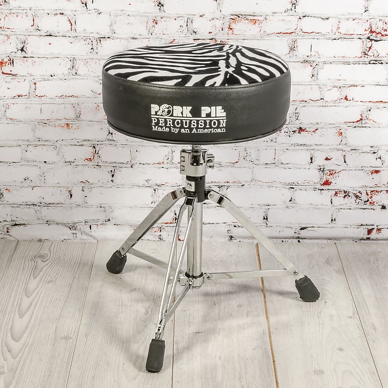 Pork Pie Percussion Drum Throne Zebra Print DoubleBraced Reverb