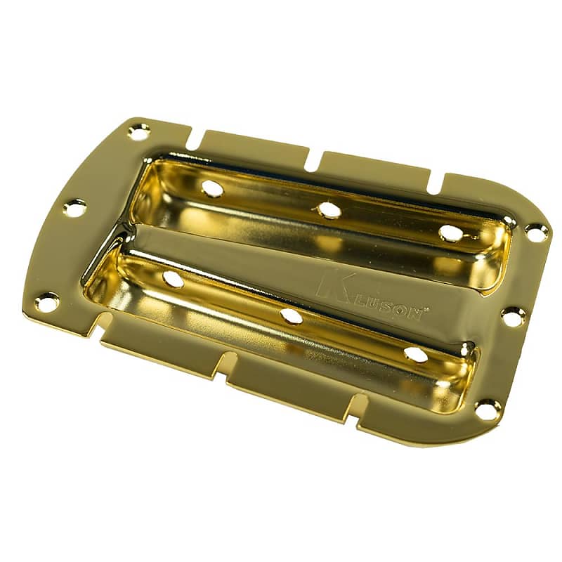 Kluson 3 On A Plate Deluxe Series Tuning Machine Tray For Fender Champion Gold image 1