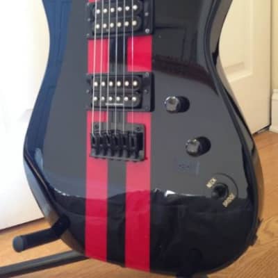 RARE Squier Rally Showmaster 2003 Black w/ Red stripe upgraded wiring for sale