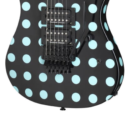 Kramer Nightswan Electric Guitar in Black with Blue Polka Dots image 1