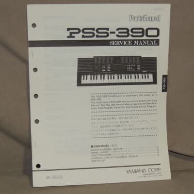 Yamaha PortaSound PSS-390 Service Manual [Three Wave Music]