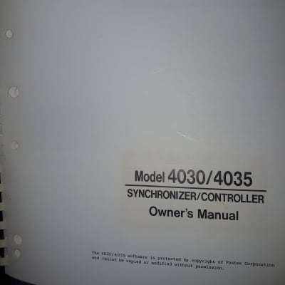 Fostex Owners Manual for 4030/4035 Synchronizer/Controller  1985 image 3