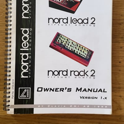 Nord Nord Lead 2 Owner’s Manual 1999 - N/A