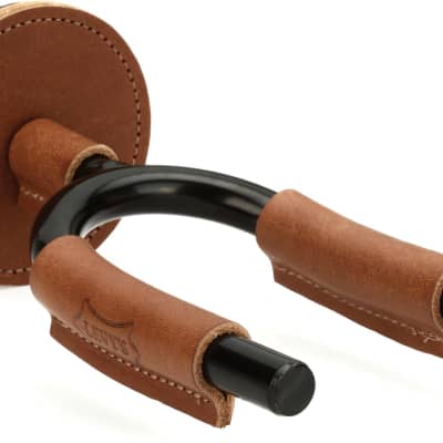 Levy's FGHNGR Smoke Forged Guitar Hanger - Brown Leather for sale
