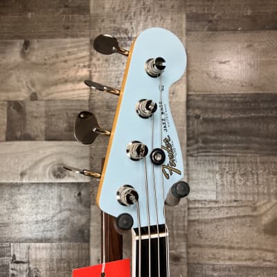 Fender Gold Foil Jazz Bass 4-string Bass Guitar - Sonic Blue *Factory Blem* image 6