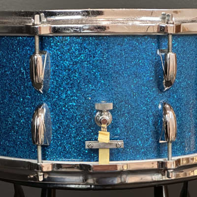 Gretsch Round Badge Blue Sparkle snare drum trio 4x14, 5.5x14, 6.5x14 image 19