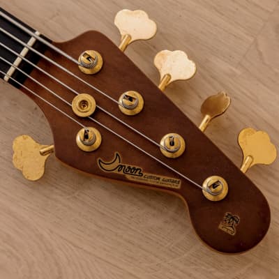 Moon JJ-5 Jazz Bass Five String Mahogany Body w/ Bartolini Pickups, Gold Hardware, Case image 4