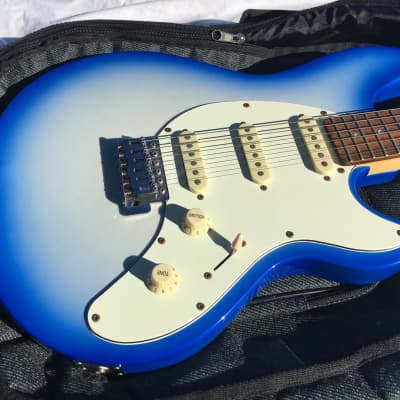 Aria Nexter Electric Guitar Cool Blue RARE Nice w/ Case image 1