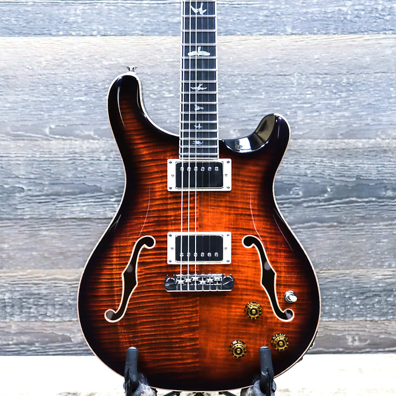 PRS SE Hollowbody II Piezo Orange Tiger Smokeburst Electric Guitar w/Case #H05314 image 1