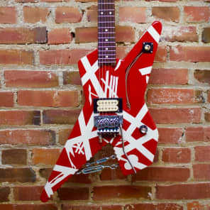 EVH Striped Series Shark Red with White Stripes image 1