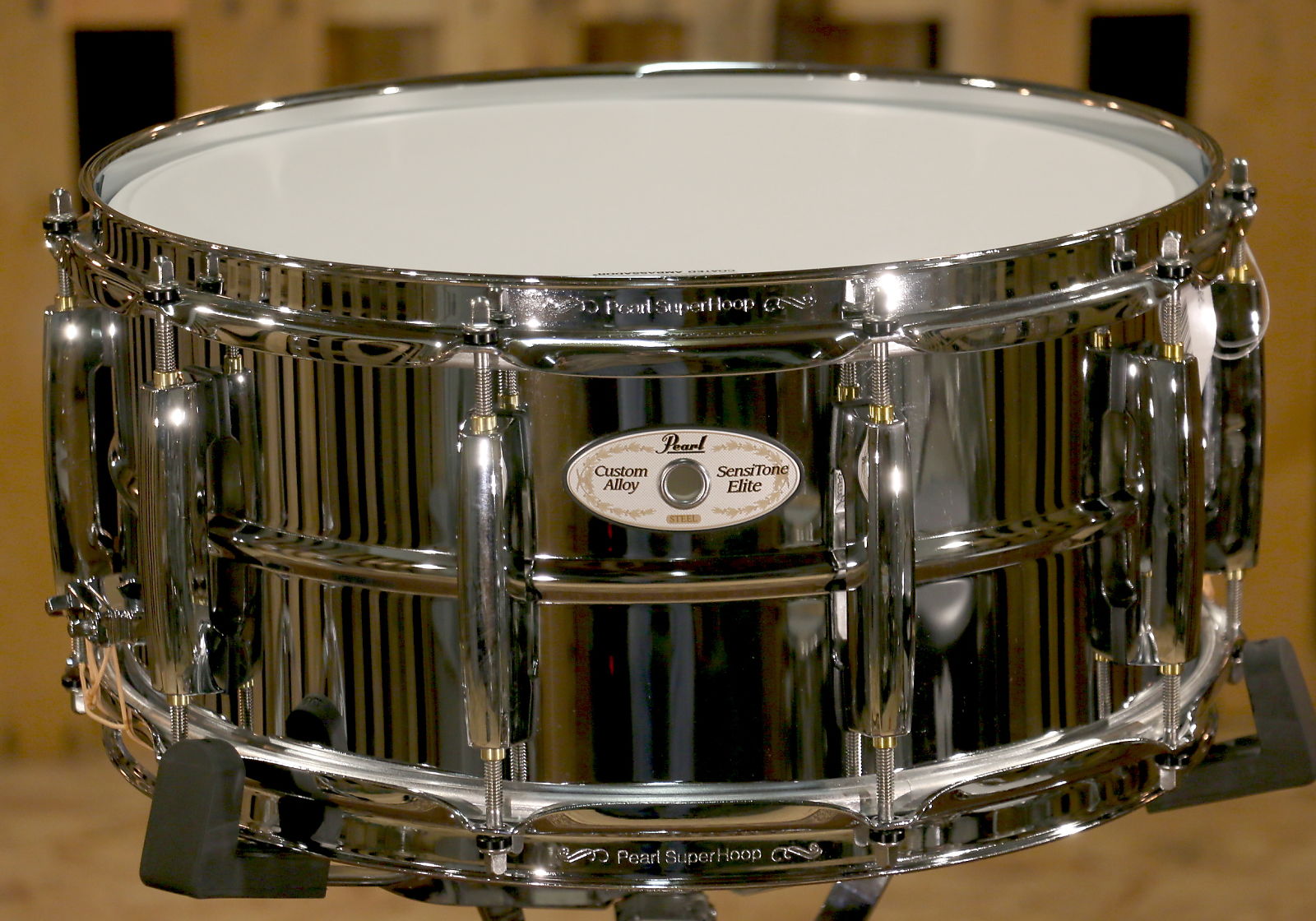 Pearl Custom Alloy Sensitone Steel 14 x 5.5 Snare Drum w/bag #R2421