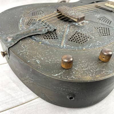 Royall FB Blues Hound Heavy Relic Copper Finish 14 Fret Single Cone Resonator With Pickup image 10
