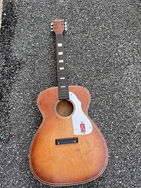Barclay Parlor  1960s - Red Sunburst Made in USA Harmony Acoustic Parlor image 1
