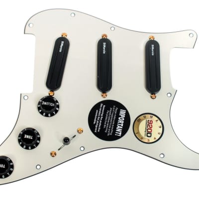 920D Custom DiMarzio Billy Corgan Style Loaded S Style Pickguard w/ 5-Way  Auto-Split Wiring and Gold Hardware, PA/BK