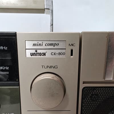 Vintage Unitech Mini Compo Boombox AMFM Radio Model CX-800 W/Speakers - Works image 6