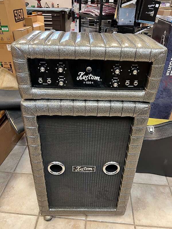 1969 Kustom K100 100 Watt Amp Head and 2x12 Cab charcoal Reverb