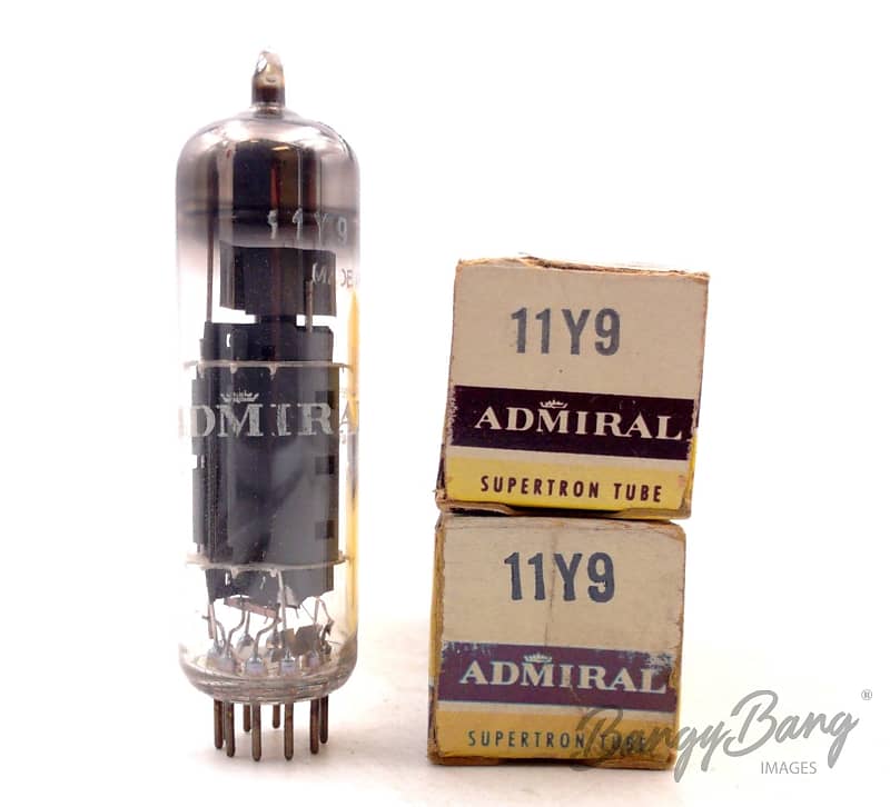 2 Vintage Admiral 11Y9/LFL200 Double Pentode Tube Valve - BangyBang Tubes