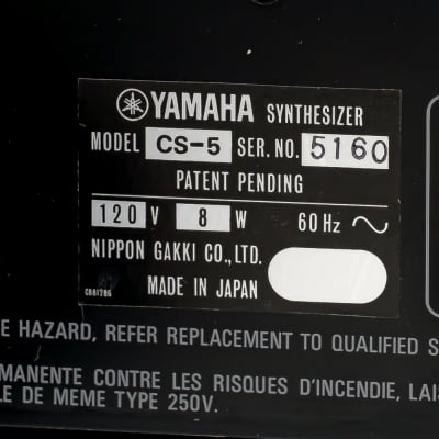 Yamaha CS-5 Monophonic Analog Synthesizer w/ Pulse Width Modulation –Old-School Analog Tone with PWM Magic! image 9