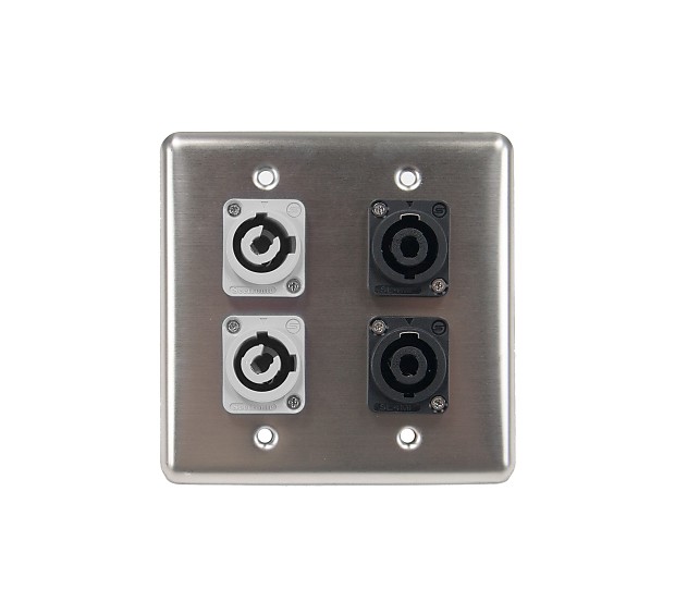 OSP Q-4-2PCB2SP Quad Wall Plate with 2 PowerCon B and 2 Speakon Connectors image 1