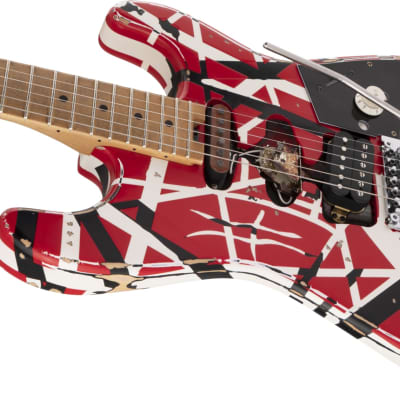 EVH - Striped Series Frankenstein™ Frankie, Maple Fingerboard, Red with Black Stripes Relic image 6