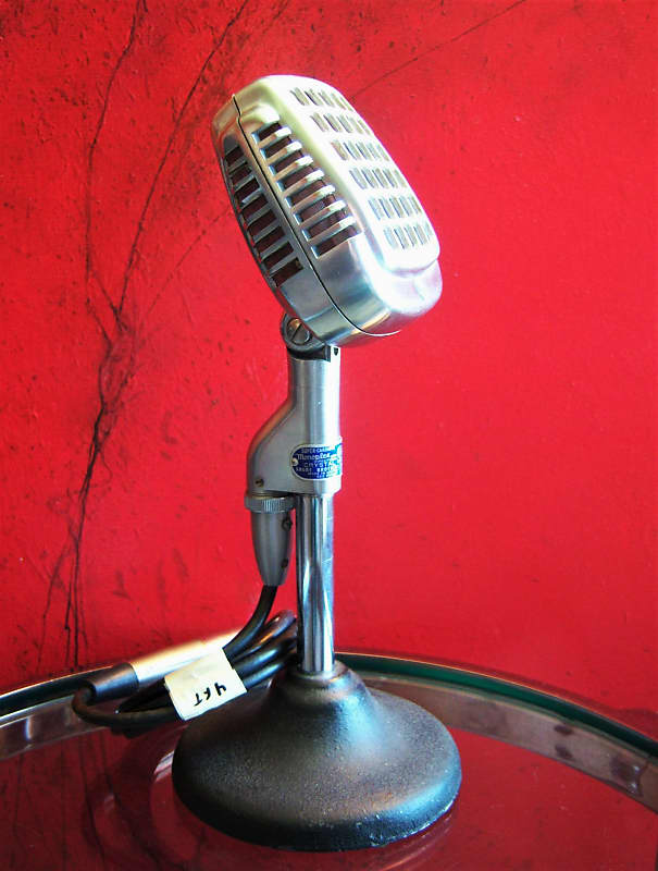 Vintage 1940's Shure 737A crystal super cardioid microphone Satin Chrome w short cable # 2 image 1