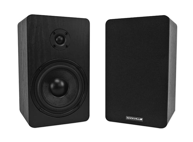 Pair Rockville RockShelf 54B 360w Black 5.25&quot; Home Theater Bookshelf Speakers/4 Ohm  			