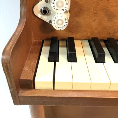 Electrified Jaymar toy piano electric circuitbent instrument The Upright 1970s Wood image 1
