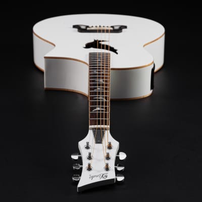 Lindo White Dove V3 Electro Acoustic Guitar | Beautiful High Gloss Finish | Roasted Maple Binding | Preamp/Tuner/LCD | Luminlays | Nylon Strings image 10