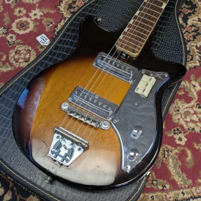 Misc Solidbody Electric Guitar Sunburst (Kawai) 1960s Japan #NA w/Chip Case image 1