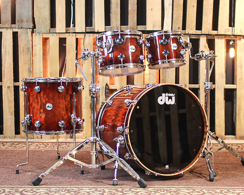 DW Collector's 333 Candy Apple Burst over Sapele Drum Set