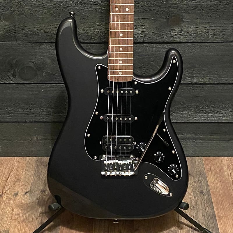 Fender Squier Affinity HSS Stratocaster Gray Black Electric | Reverb