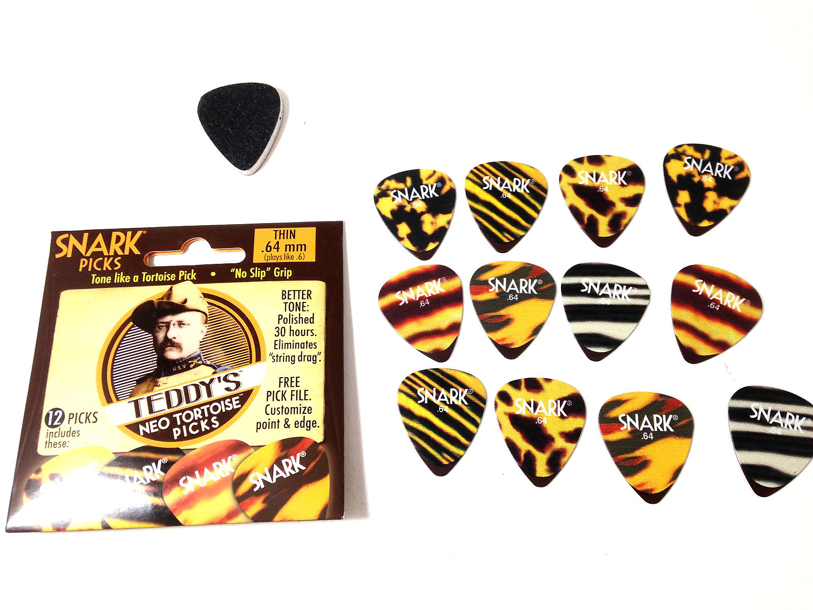 Snark 64NT Teddy s Neo Tortoise Thin .64mm Guitar Picks 12 Pack