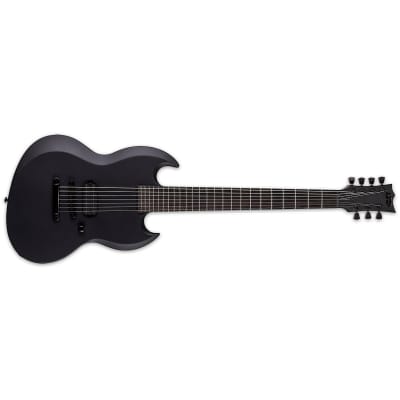 ESP LTD Viper-7 Baritone Black Metal Guitar w/ a Seymour Duncan Pickup - Black Satin image 3