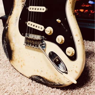 Fender American Professional Stratocaster  2019 Pearl White - Blowtorch Effect image 2